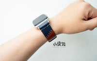 Apple Watch 手工真皮錶帶 (適合實際手腕16-19cm) -45度拼色設計
